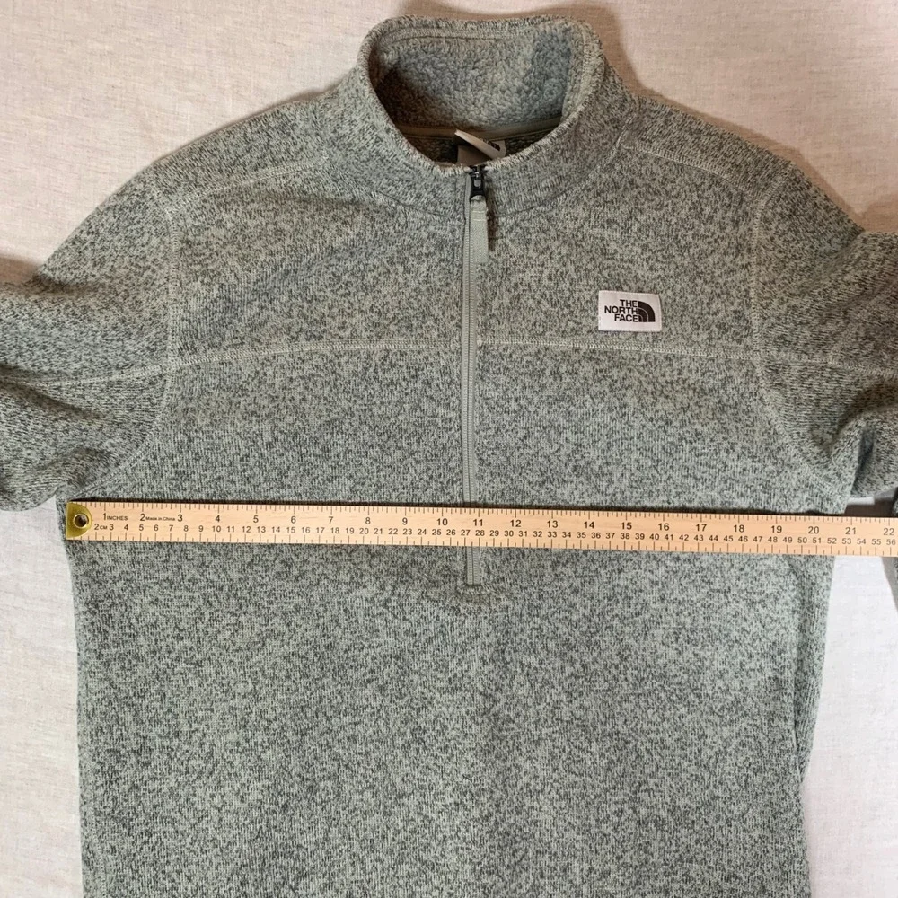 The North Face Gordon Lyons Fleece Mens M Grey Excellent Quarter‎ Zip Pullover